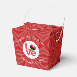 Caja Para Regalos Bandera de AMOR con letras rojas personalizada afr