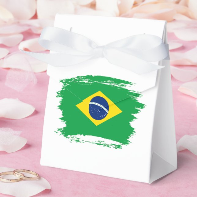 Caja Para Regalos Bandera de Brasil (Boda)