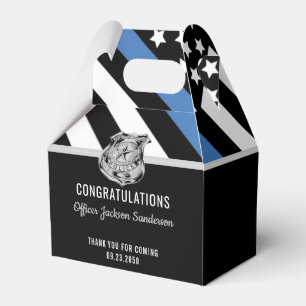 Caja Para Regalos Bandera de la Línea Azul de la Policía Felicidades