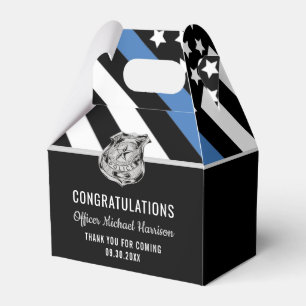 Caja Para Regalos Bandera de la Línea Azul de la Policía Felicitacio