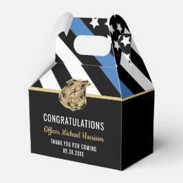 Caja Para Regalos Bandera de la Línea Azul de la Policía Felicitacio