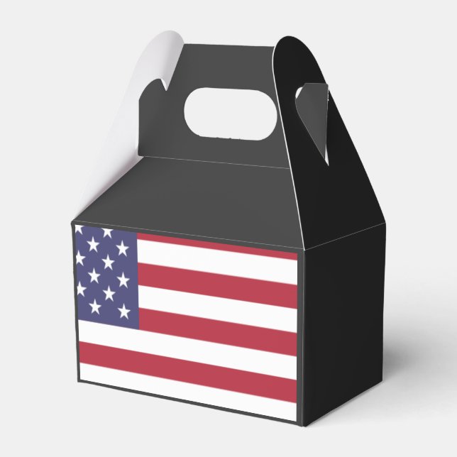 Caja Para Regalos Bandera de los Estados Unidos de América blanca y  (Front Side)