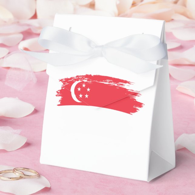 Caja Para Regalos Bandera de Singapur (Boda)