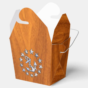 Caja Para Regalos Bandera de yate plateado en la impresión de madera