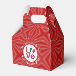 Caja Para Regalos Bandera del corazón del amor mexicano Valentine pe