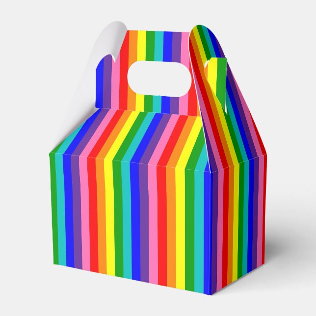 Caja Para Regalos Bandera del orgullo arcoiris de ocho bandas vertic (Front Side)