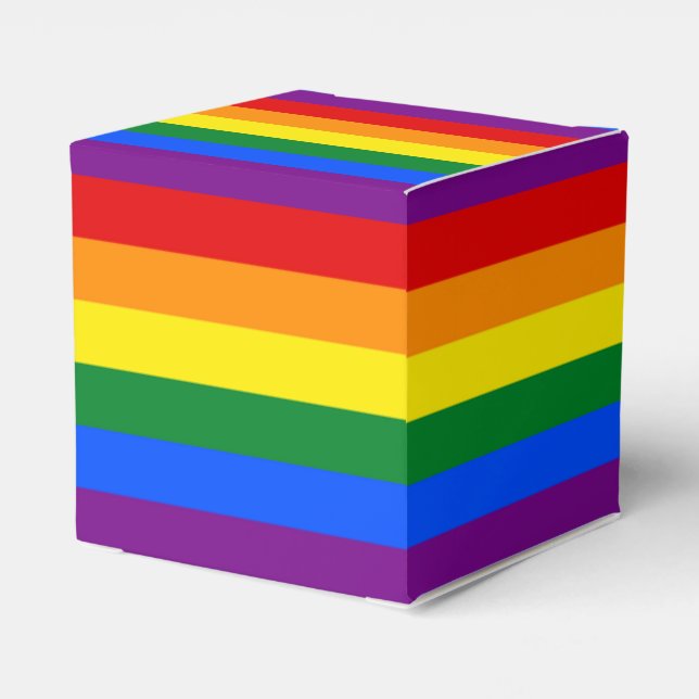 Caja Para Regalos Bandera del Orgullo Gay Arcoiris (Reverso Costado)