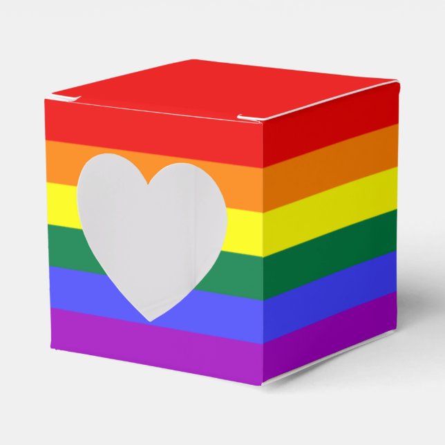 Caja Para Regalos Bandera del Orgullo Iris (Anverso)