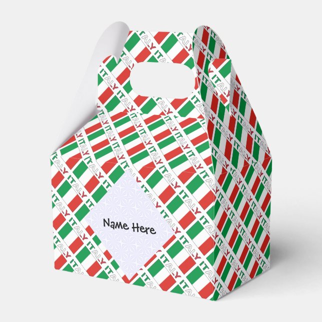 Caja Para Regalos Bandera italiana cubierta con tu nombre (Front Side)