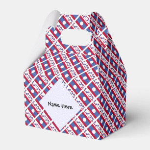 Caja Para Regalos Bandera Laosiana de Laos con Personalización Negra