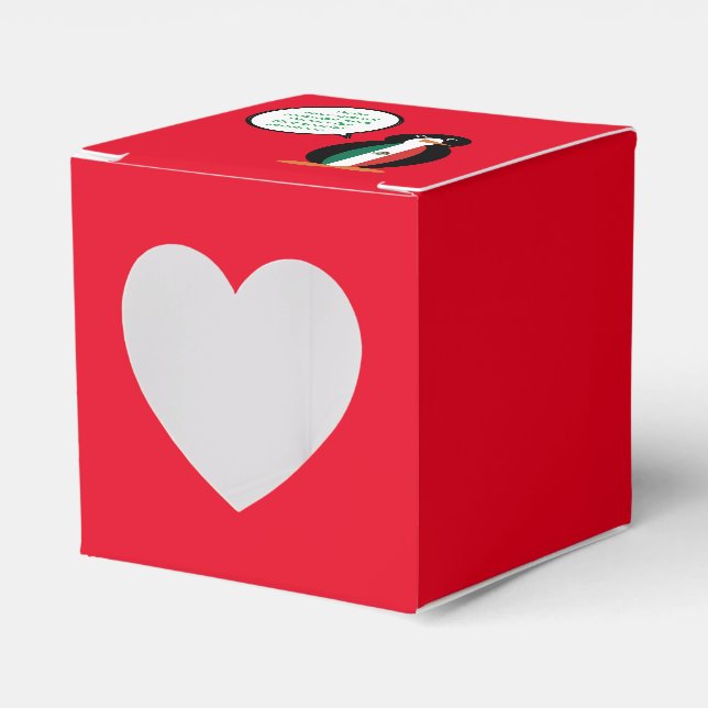 Caja Para Regalos Bandera mexicana hablando del corazón de Penguin (Anverso)