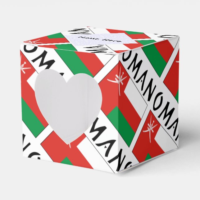 Caja Para Regalos Bandera omaní enaltecida personalizada (Anverso)