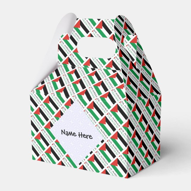 Caja Para Regalos Bandera palestina y palestina cubierta con su nomb (Front Side)