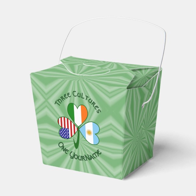 Caja Para Regalos Bandera Shamrock de Argentina Irlanda de Estados U (Front Side)