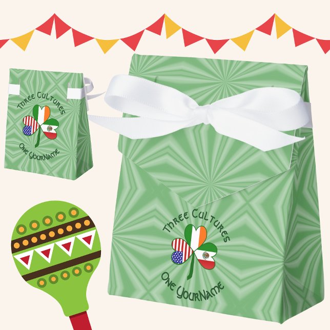 Caja Para Regalos Bandera Shamrock de México Irlanda de Estados Unid (Subido por el creador)