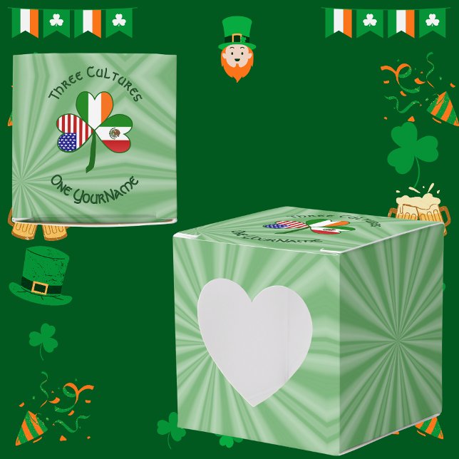 Caja Para Regalos Bandera Shamrock de México Irlanda de Estados Unid (Subido por el creador)