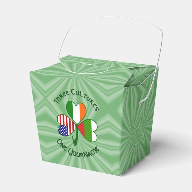 Caja Para Regalos Bandera Shamrock irlandesa norteamericana búlgara  (Front Side)