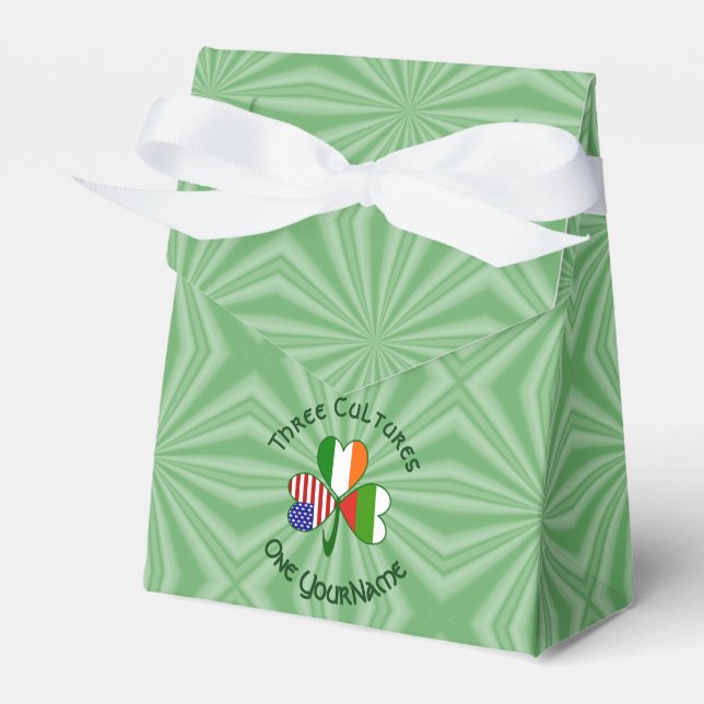 Caja Para Regalos Bandera Shamrock irlandesa norteamericana búlgara  (Front Side)
