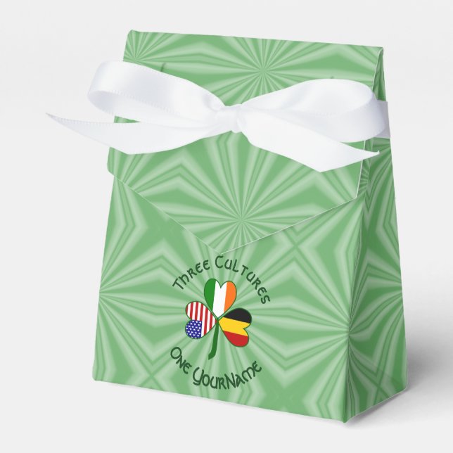 Caja Para Regalos Bandera Shamrock norteamericana belga personalizad (Front Side)