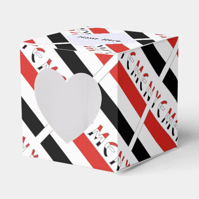 Caja Para Regalos Bandera yemení cubierta personalización negra (Anverso)