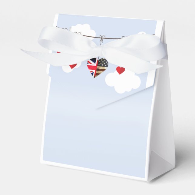 Caja Para Regalos Banderas estadounidenses y británicas, Boda de Hea (Front Side)