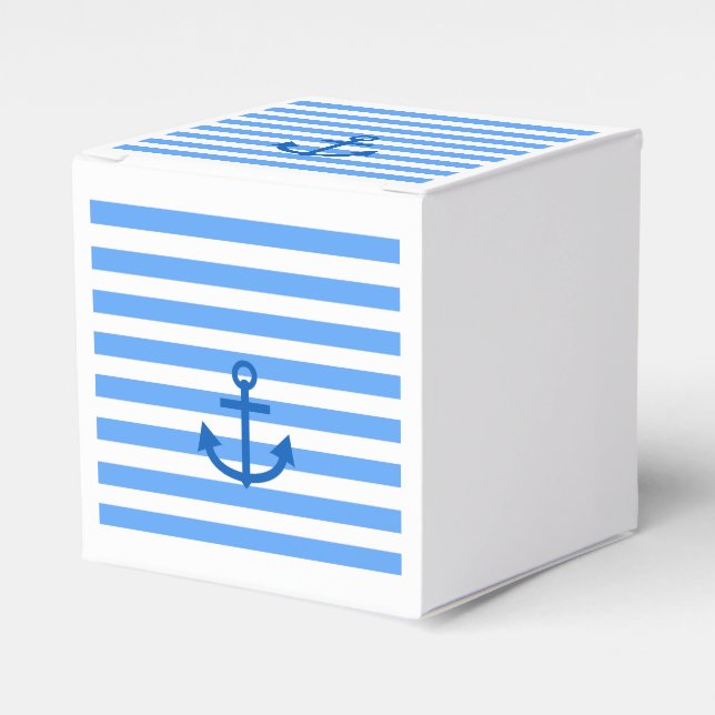 Caja Para Regalos Banquetas azules blancas (Costado Anverso)