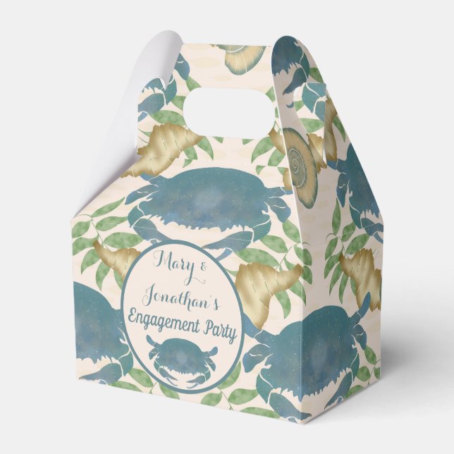 Caja Para Regalos Banquete de cangrejos - Cangrejos azules acuarela, (Front Side)