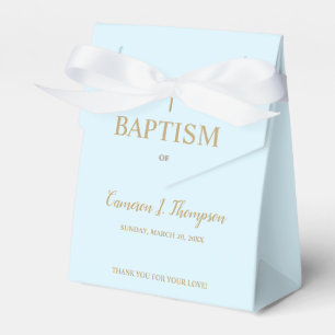Caja Para Regalos Baptismo de la cruz de oro azul Gracias Personaliz