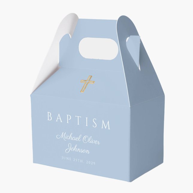 Caja Para Regalos Baptismo de travesía religiosa azul bebé (Subido por el creador)