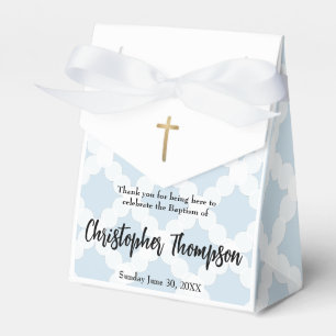 Caja Para Regalos Baptismo del bebé personalizado Patrón de cruz de