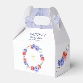 Caja Para Regalos Baptismo del niño de la guirnalda azul rojo floral