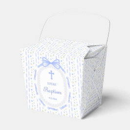 Caja Para Regalos Baptismo floral de marco de cinta azul de vaca sac