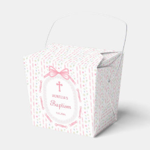 Caja Para Regalos Baptismo floral de marco de cinta rosada sacar fue
