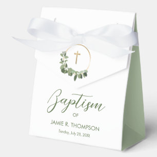 Caja Para Regalos Baptismo Moderno Personalizado de cruz de oro de l