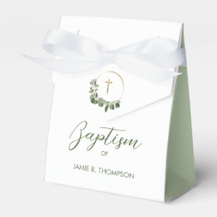 Caja Para Regalos Baptismo personalizado Cruz de oro de la corona de