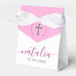 Caja Para Regalos Baptismo rosa Christening Naming Cross
