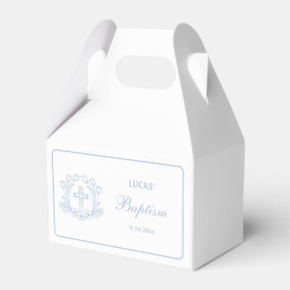 Caja Para Regalos Baptismo simple de la luz floral azul