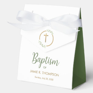 Caja Para Regalos Baptismo Vegetación Foliage Wreath personalizado c