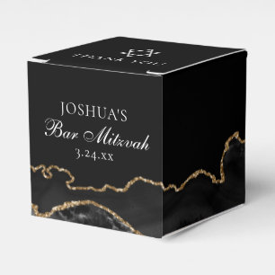 Caja Para Regalos Bar de la agata de oro negro Mitzvah Fiesta pequeñ