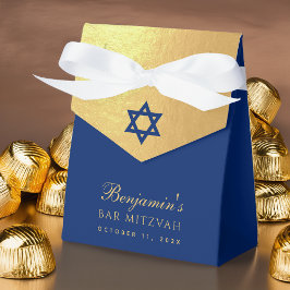 Caja Para Regalos Bar Mitzvah Blue Star of David Faux Gold Religious