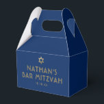 Caja Para Regalos Bar moderno Minimalista Bat Mitzvah Blue Gold<br><div class="desc">Elegante bar clásico, clásico, de color azul y oro, mitzvah o mitzvah murciélago, cajas de gable personalizadas en azul y oro con nombre, fecha y estrella de David. Haga clic en 'personalizar más adelante' para editar fuentes, colores y diseño. Póngase en contacto con el Diseñador de Zazzle de uva de...</div>