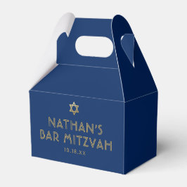 Caja Para Regalos Bar moderno Minimalista Bat Mitzvah Blue Gold