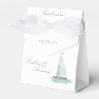 Caja Para Regalos Barco de vela acuarela costera 