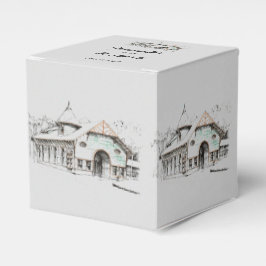 Caja Para Regalos Barn Sketch Wedding Favor Box