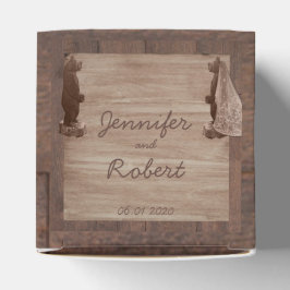 Caja Para Regalos Barn Wood Bears Country Wedding Favor Box