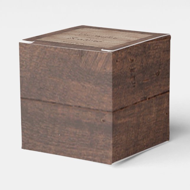 Caja Para Regalos Barn Wood y Birch Country Wedch Box Favor (Costado Anverso)