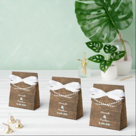 Caja Para Regalos Barnwood Luces Aqua Wedding Favor Box