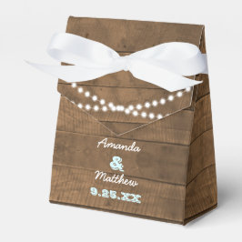 Caja Para Regalos Barnwood Luces Aqua Wedding Favor Box