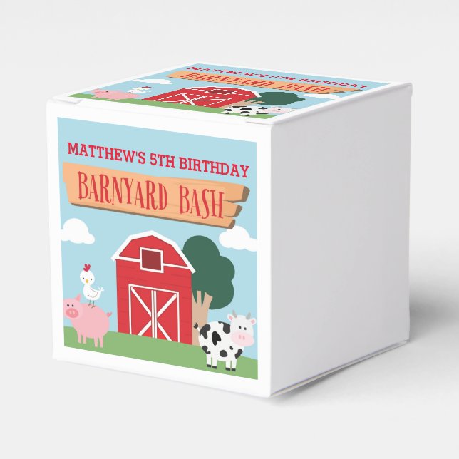Caja Para Regalos Barnyard Birthday Bash/Fiesta (Costado Anverso)