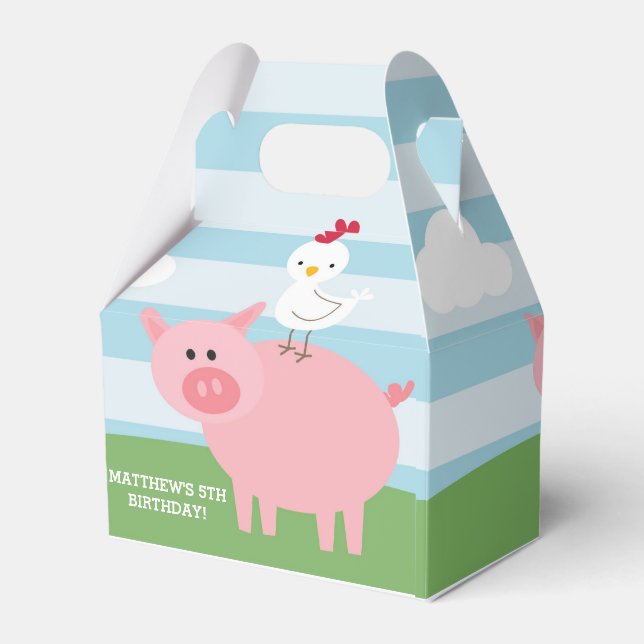 Caja Para Regalos Barnyard Birthday Bash/Party Favorito Box (Front Side)